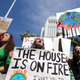 Students attend a protest rally to call for urgent action to slow the pace of climate change, in Los Angeles, California